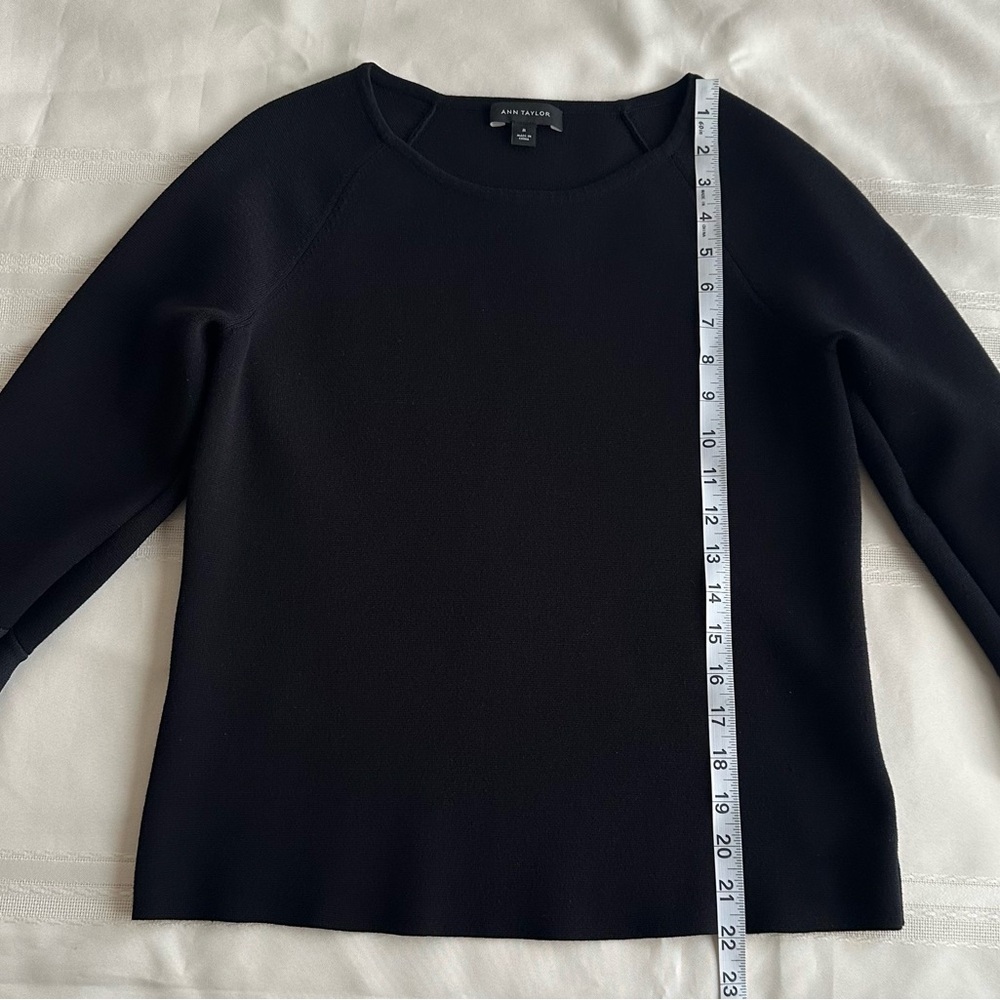 Ann Taylor Elegant Black Sweater with Flared Cuffs - Picture 5 of 13